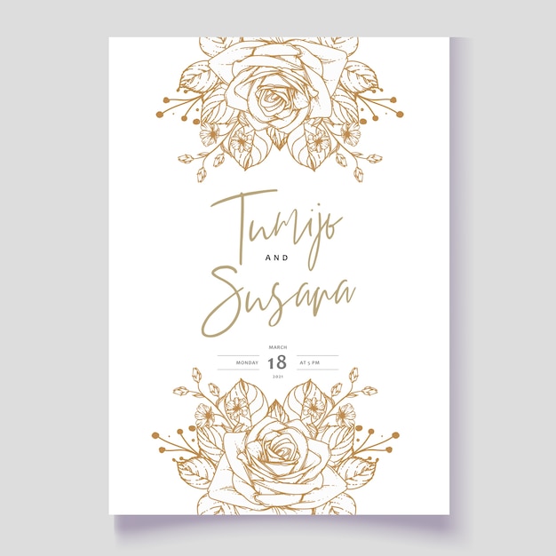 Download Free Vector | Wedding invitation template with flowers
