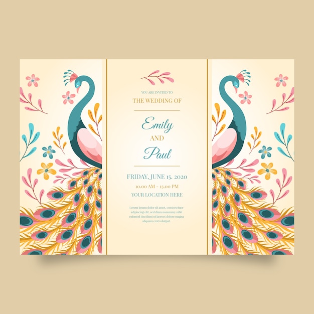 wedding-invitation-template-with-a-peacock-vector-free-download