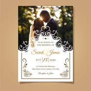 Premium Vector Wedding Invitation Template With Photo