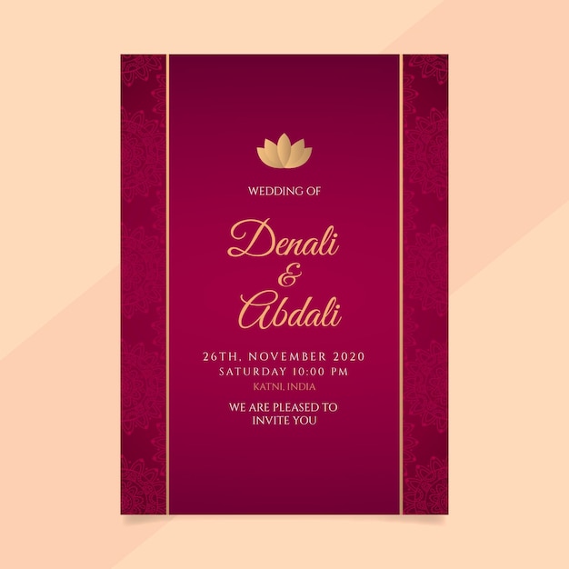 Premium Vector | Wedding invitation template Wedding Invitation Template
