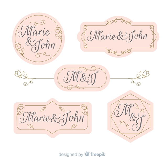 Download Wedding label collection | Free Vector