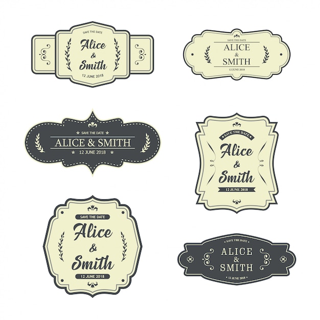 Premium Vector | Wedding Label Design