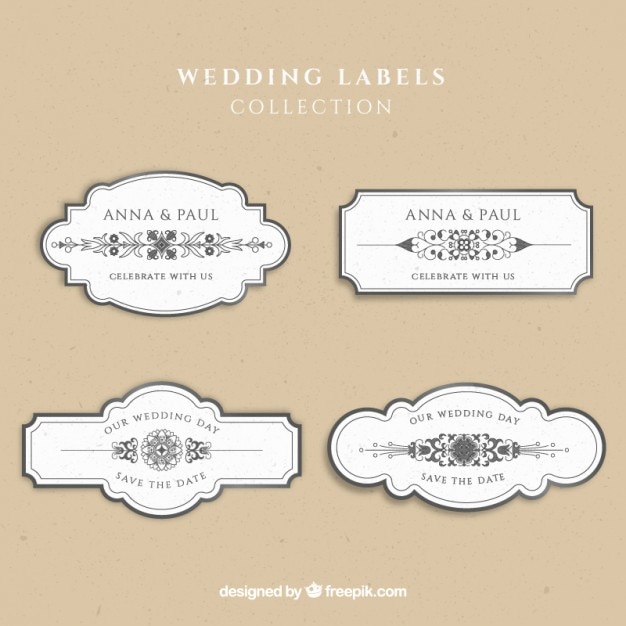 wedding-labels-collection-vector-free-download