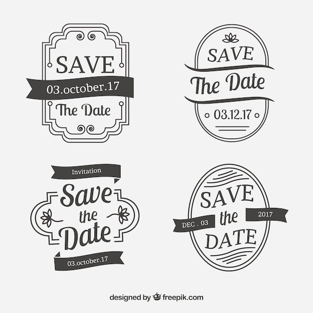Download Wedding labels collection | Free Vector
