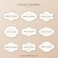 Free Vector Wedding Labels Template