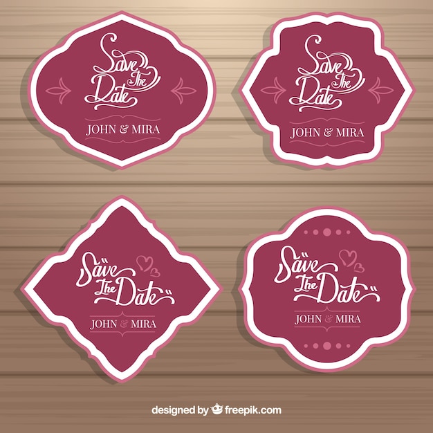Download Wedding labels with elegant style | Free Vector