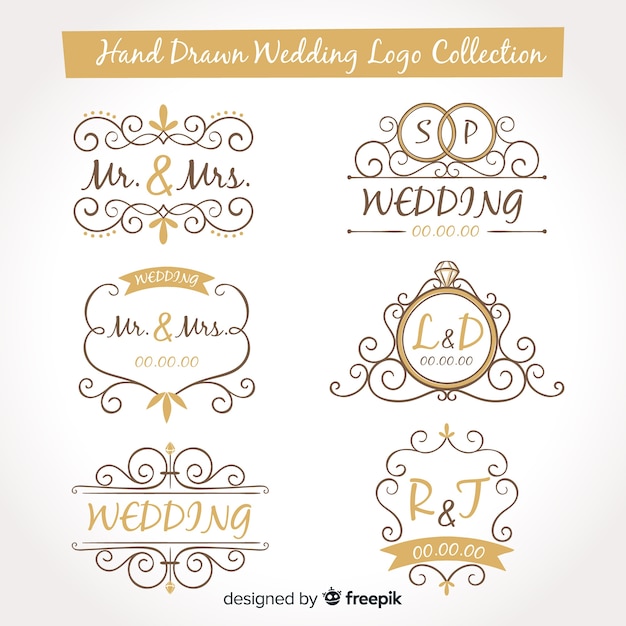 Download Wedding logo collection Vector | Free Download