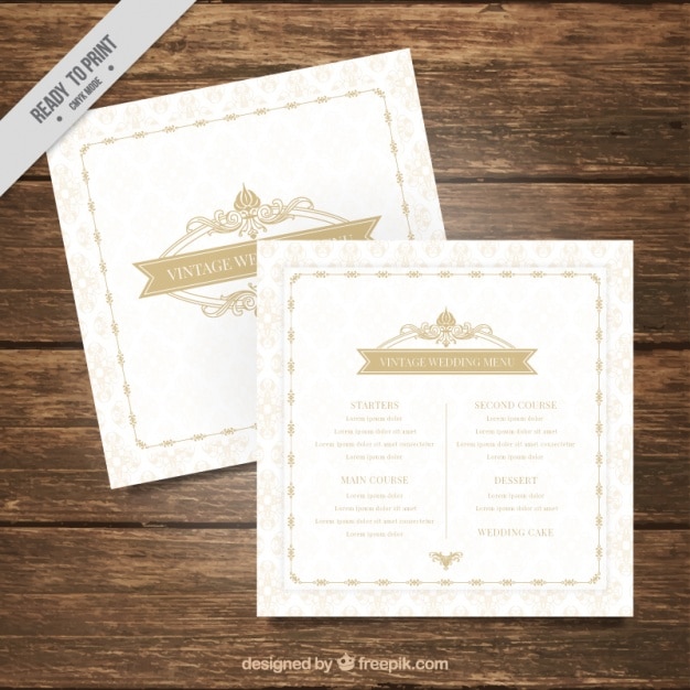 Download Wedding menu template | Free Vector