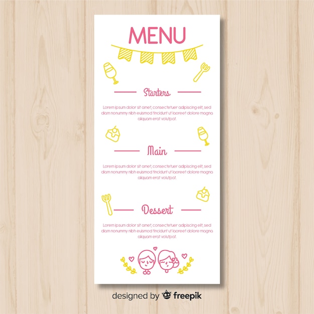 Wedding Menu Templates Free Download