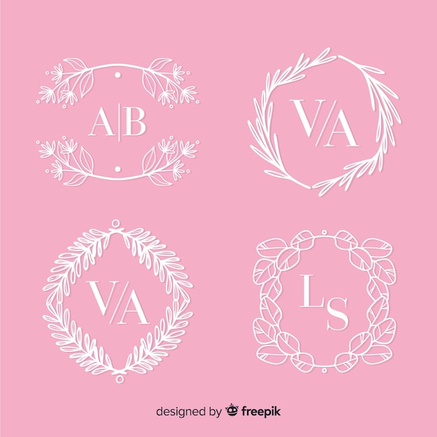 Download Wedding monogram collection template Vector | Free Download