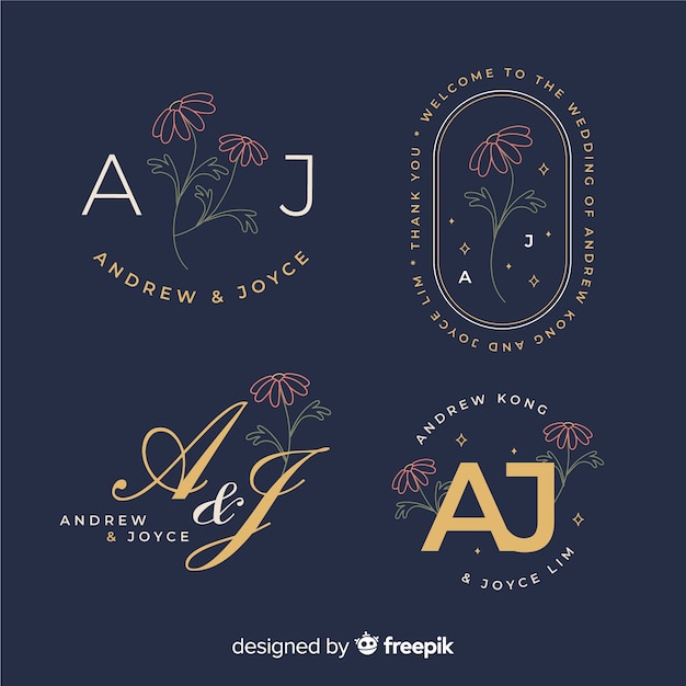 Download Free Wedding Monogram Logo Template Collection Free Vector Use our free logo maker to create a logo and build your brand. Put your logo on business cards, promotional products, or your website for brand visibility.