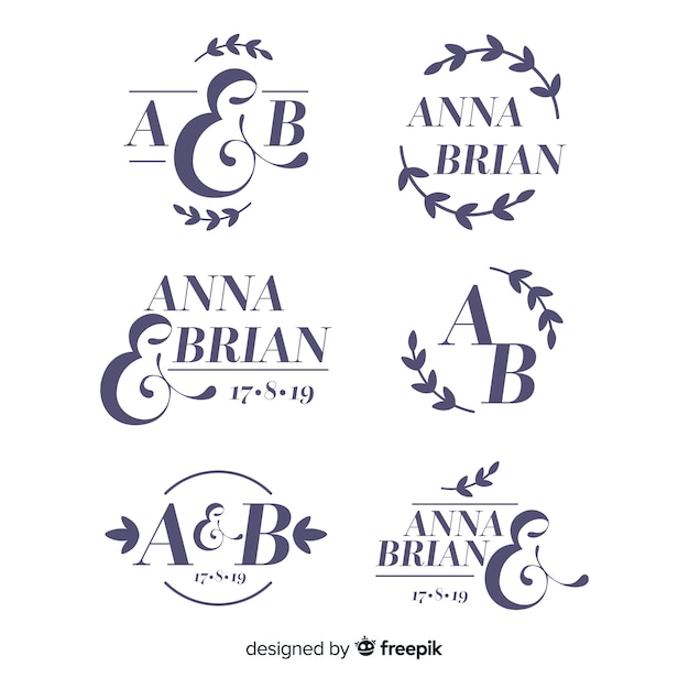 Download Free Wedding Monogram Logo Templates Collection Free Vector Use our free logo maker to create a logo and build your brand. Put your logo on business cards, promotional products, or your website for brand visibility.
