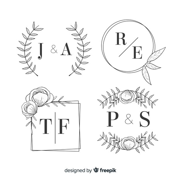 Download Free Download This Free Vector Wedding Monogram Logos Template Collection Use our free logo maker to create a logo and build your brand. Put your logo on business cards, promotional products, or your website for brand visibility.