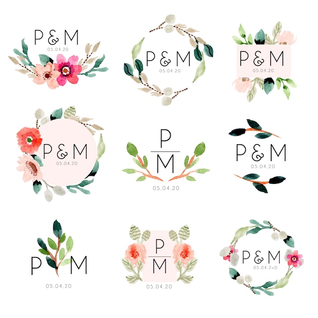 Download Premium Vector | Wedding monogram with beautiful floral ...