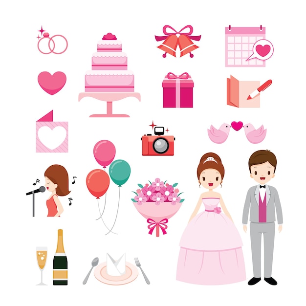 premium-vector-wedding-objects-set-wedding-day