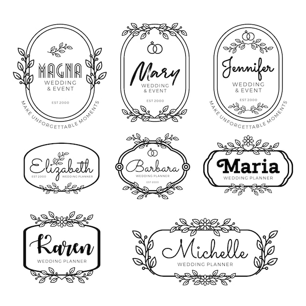 Download Free Wedding Planner Logo Templates In Feminine Style Premium Vector Use our free logo maker to create a logo and build your brand. Put your logo on business cards, promotional products, or your website for brand visibility.