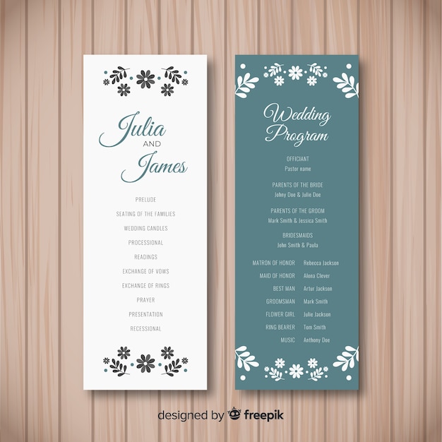 Wedding Program Vector Free Download