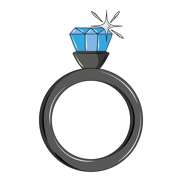 Premium Vector | Wedding ring with diamond