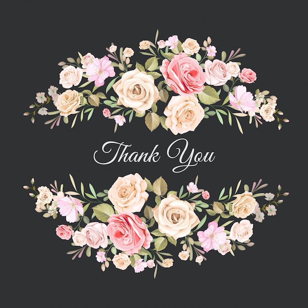 Download Wedding thank you card with beautiful floral template ...