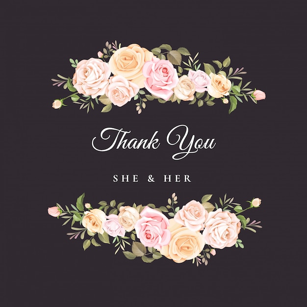 Download Premium Vector | Wedding thank you card with beautiful ...