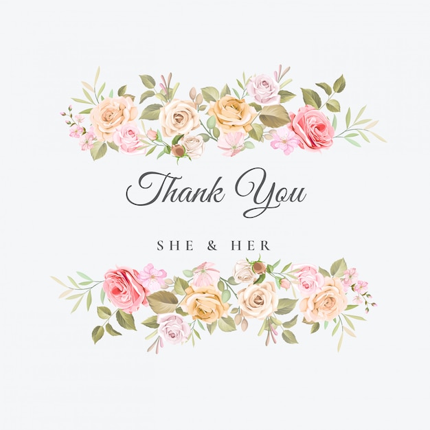 Download Premium Vector | Wedding thank you card with beautiful ...