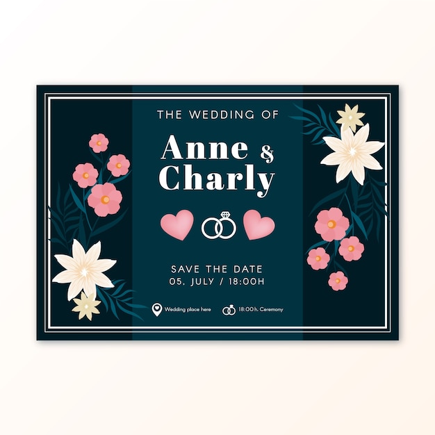 Download Wedding vintage invitation template | Free Vector