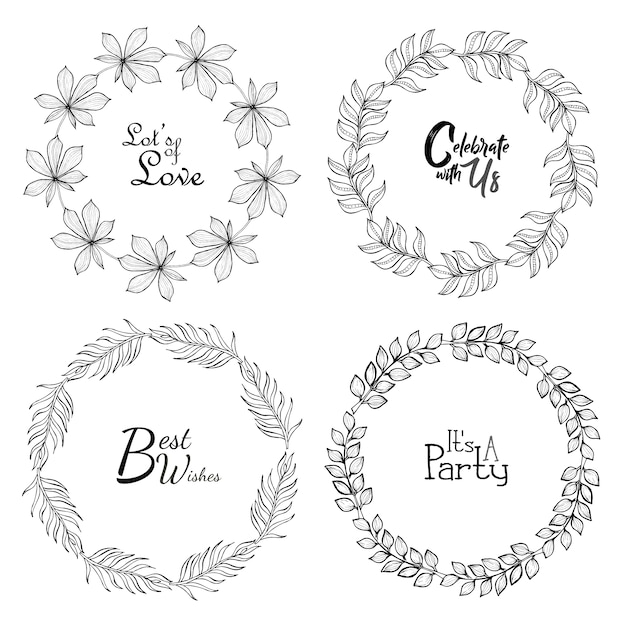 Download Free Vector | Wedding wreath collection