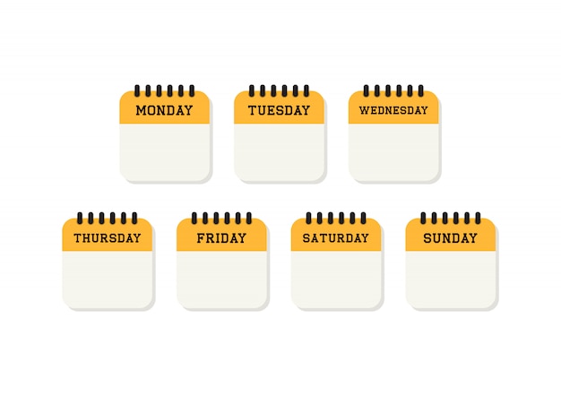 Premium Vector Week Calendar Flat Icon
