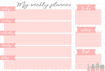 Premium Vector | Weekly planner with flowers, stationery organizer for ...