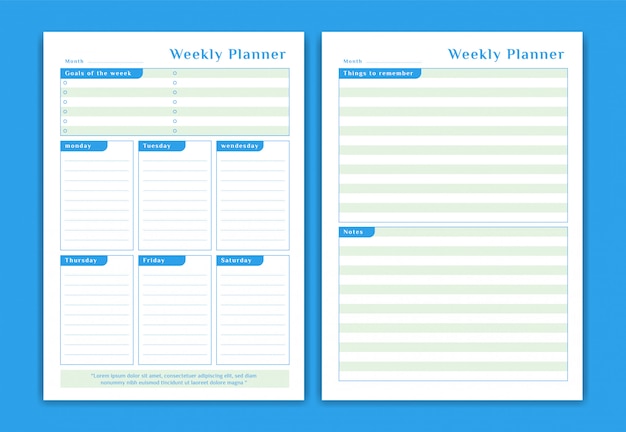 Premium Vector | Weekly schedule planner monday to saturday simple ...