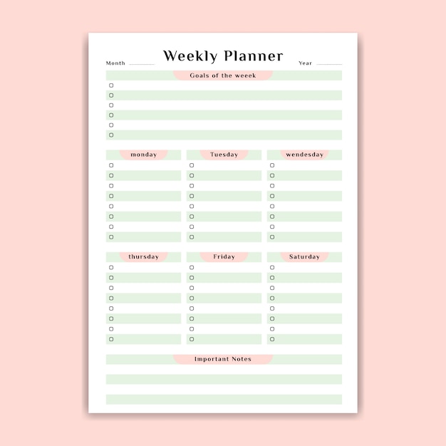 Weekly schedule planner with to do list