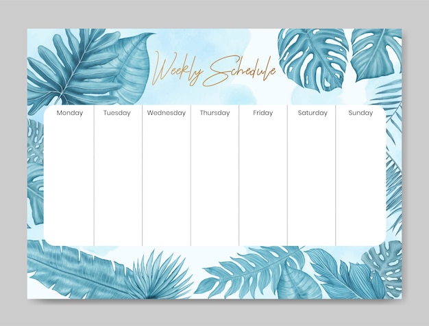 free floral daily schedule template pdf
