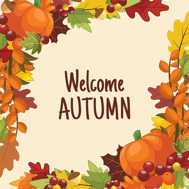 Premium Vector | Welcome autumn background