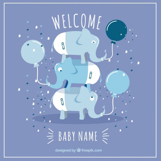 Download Welcome baby card Vector | Free Download