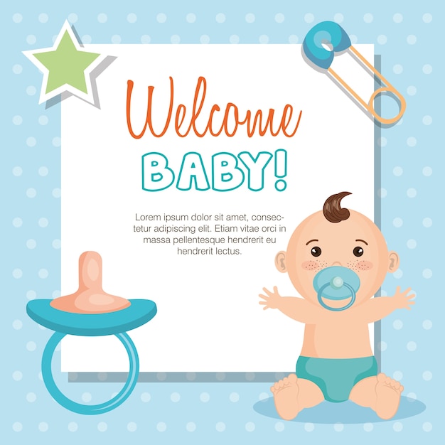 Download Welcome baby card Vector | Premium Download