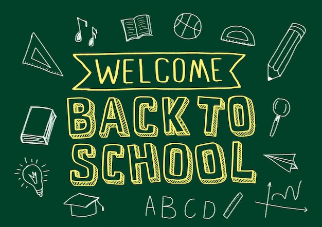 Welcome back to school banner | Premium Vector
