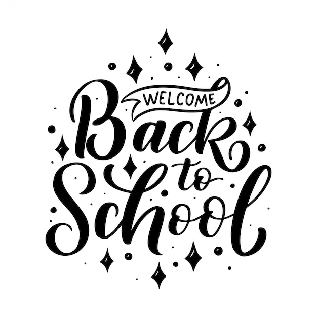 Premium Vector Welcome Back To School Lettering Quote Back To School Sale