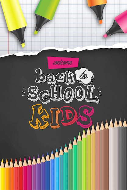 Free Vector Welcome Back To School Poster Template