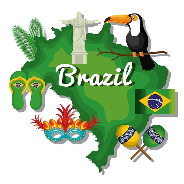 Welcome to brazil representing icons vector illustration design ...