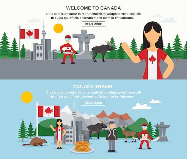 Free Vector Welcome To Canada Banners