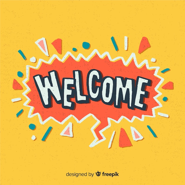 Free Vector | Welcome lettering design