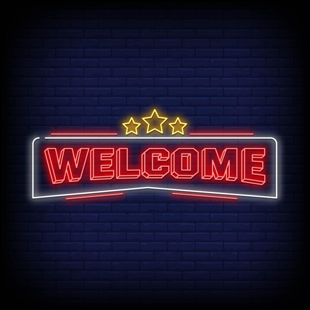 Premium Vector | Open Welcome Neon Signs Style Text Vector