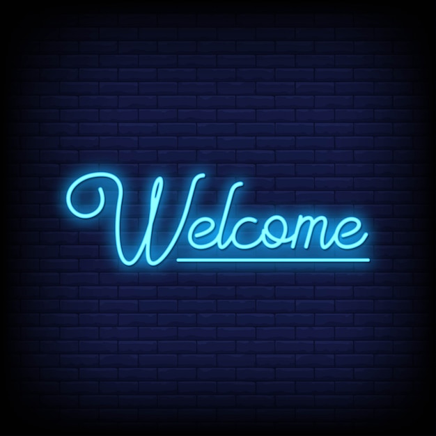 Premium Vector | Welcome neon signs text