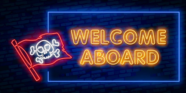 Welcome neon text Premium Vector