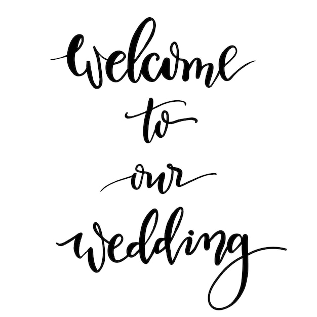 Welcome to our wedding | Premium Vector