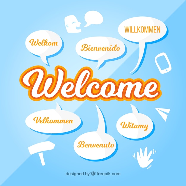 Welcome pattern in different languages Free Vector
