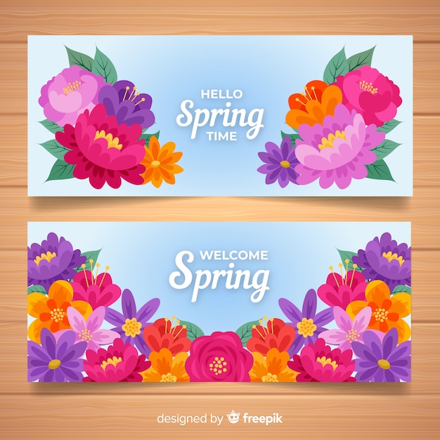 spring banners Free Vector