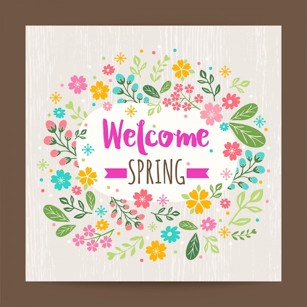 Welcome spring floral background | Free Vector