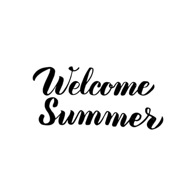 Premium Vector | Welcome summer handwritten lettering. vector ...