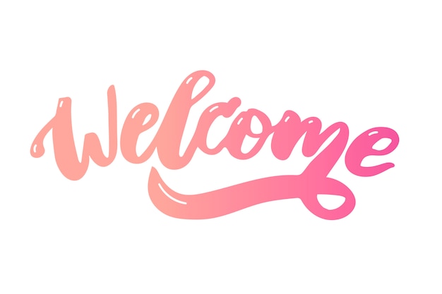 Premium Vector | Welcome text lettering calligraphy phrase